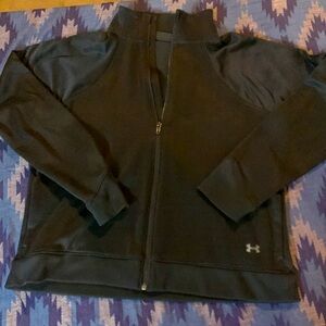 Under Armour zip jacket black Sz Lg measurements in pics
